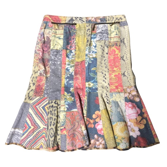 Roberto Cavalli F/W 2002 Patchwork Print Skirt - Picture 2 of 5